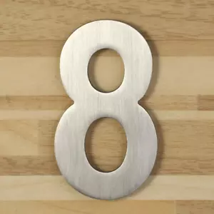 Adhesive 3 Inches Mailbox Door Sign Number House Address Number, Brushed Stainle - Picture 1 of 4