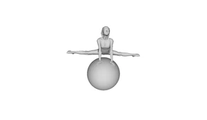 Printle L Femme 996P--Girl Gymnast Exercise Ball Figure for Dioramas Train Sets - Picture 1 of 11