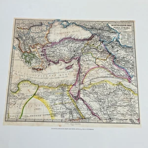 De colección Das Mitellandische Meer Norte de África ÁFRICA Petermann Mapa Arte Impresión España - Imagen 1 de 12
