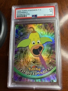 1999 Topps Pokemon TV #70 Weepinbell Rainbow Foil Black Logo PSA 7 Near Mint - Bild 1 von 2