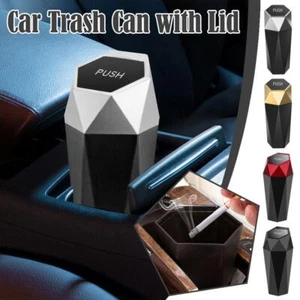 Mini Car Trash Can Portable Dustbin with Lid Automobile Garbage Bin Holders 1pcs - Picture 1 of 16