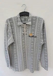 Replay Jumper Mens Large Lace Up Aztec Hippie Tshirt Polo Boho 90s L Top - Picture 1 of 10