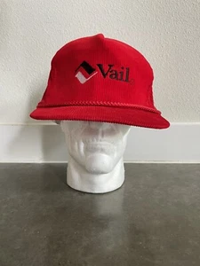 De colección Vail Estación de Esquí Colorado Pana Ajustable SnapBack Sombrero Cuerda Roja - Imagen 1 de 10
