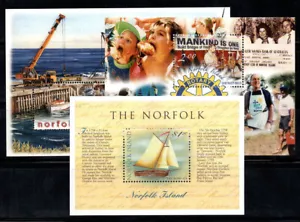 Isola Norfolk 1998-2005 Mi. Bl.26,46,49 Foglietto 100% Nuovo ** Navi,Rotary Club - Foto 1 di 1