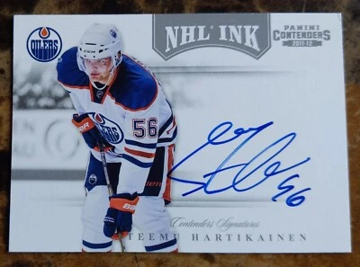 2011-12 Panini Contenders Teemu Hartikainen Auto NHL Ink #20 Oilers - Image 1 of 2