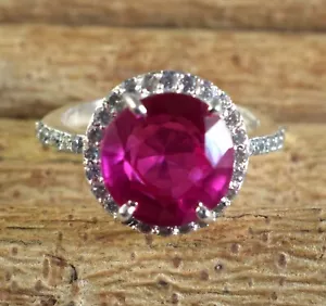 11.89 Ct Natural Mogok Pink Ruby 11 x 11 mm Round Gemstone Certified Men's Ring - Picture 1 of 7