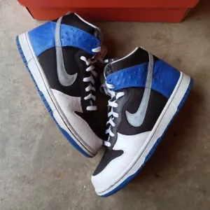 Nike Dunk Premium High White Blue Size 11 Preowned OG Box - Picture 1 of 8