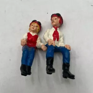 Vintage Shelf Sitter Figurines Boy & Girl Hand-Painted Collectible Multicolor - Picture 1 of 4