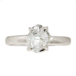 Natural Herkimer Diamond - USA 925 Sterling Silver Ring Jewelry s.6.5 CR66035 - Picture 1 of 1