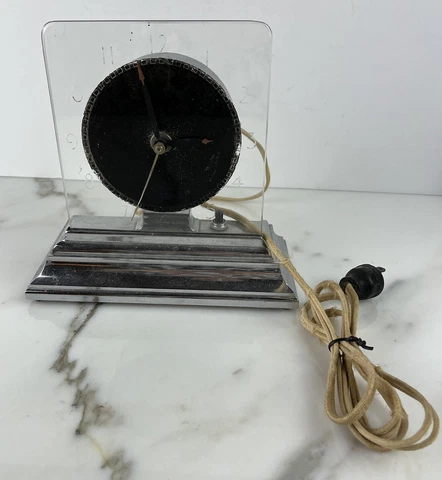 Vintage Antique Art Deco VIKING Products Moon Glo Light Up Clock Mid Century MCM Cover
