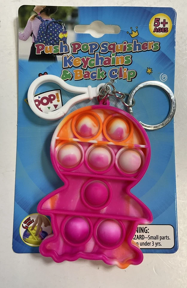 Llavero Push Pop Squishers y clip trasero persona inquieto juguete sensorial colores varían Foto 1 de 4