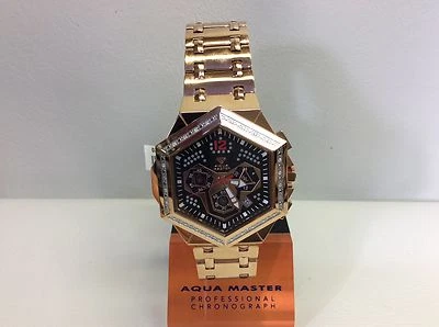 Men Aqua Master Jojo Jojino Joe Rodeo Rose Metal Band 48mm Diamond Watch W#356-6 - Image 1 of 4