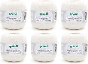Wolle Häkelgarn 100 aus 100 % Baumwolle 6 x 100 g Knäuel Nadelstärke 15 - 2 6... - Bild 1 von 6