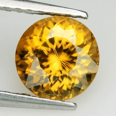 SUPER NATURAL GEMSTONES TANZANIA SUNFLOWER YELLOW ZIRCON 1.67 CT ROUND CUT - Image 1 of 4