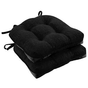 Kitchen Chair Cushions Set of 2 Non-Slip Dining Chair Pads with Ties Shredded... - Picture 1 of 7