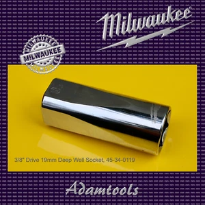 new - 45-34-0119 Milwaukee 3/8" Drive 19mm Deep well Socket - Picture 1 of 1