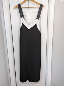 Catherine Malandrino NWT Women's Size Medium Jumpsuit Black White Cropped - Picture 1 of 7