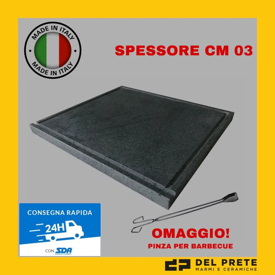 PIETRA LAVICA PER BARBECUE OLLARE 3cm PIASTRA BRACE GAS 3 CM TUTTE LE MISURE - Immagine 1 di 4
