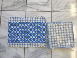 New Karen Lee Ballard 8 Cloth Napkins & 8 Placemats Country French Blue Plaid - Picture 1 of 5