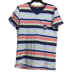 Camiseta Nautica 100% Algodón Cuello en V Parche Mar Abierto - Imagen 1 de 4