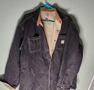 Carhartt FR Flame Resistant Shirt Jacket Men XL 100432 001 Lined Dark Blue - Picture 1 of 8