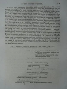 Derbyshire Breadsall DUNNE FAMILY TREE Genealogical Table - Glover c1831 Print - Picture 1 of 2