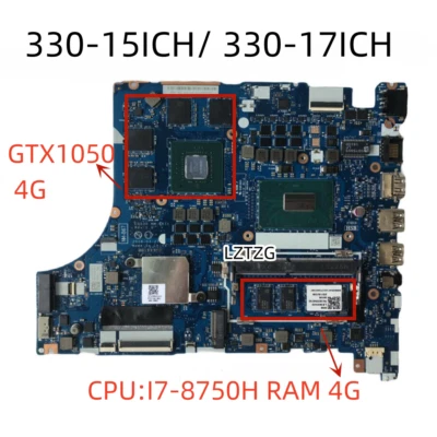 NM-B671 For Lenovo 330-15ICH/ 330-17ICH Motherboard I7-8750H V4G D4G 5B20R46740 - Image 1 of 2