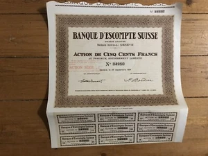 BANQUE D'ESCOMPTE SUISSE (GENEVE) (B) - Picture 1 of 1