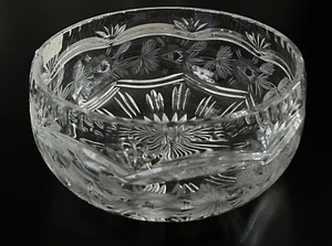 Vintage Crystal Clear Industries Round Glass Bowl 7" x 3" Made In Poland - Picture 1 of 9