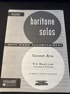 Concert Aria for Baritone & Piano by W.A. Mozart Rubank HL04477728 Music Book - Picture 1 of 3