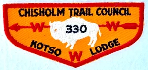 KOTSO Lodge No.330 FIRST FLAP? F2 Twill / Cut Edge CHISHOLM TRAIL COUNCIL - Picture 1 of 3