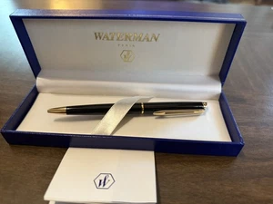 Vintage Waterman Ideal Ballpoint Black w/Gold Trim- Paris - Picture 1 of 9