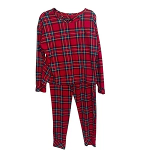 Lauren Ralph Lauren Pijama Mujer Grande Top Pantalón Conjunto Cuadros Navidad Vacaciones - Imagen 1 de 12