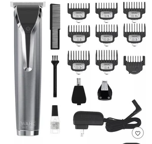 Wahl Regolabarba Elettrico Senza Fili Ioni di Litio All In One Acciaio Inox NUOVO - Foto 1 di 4