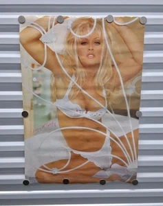 Vintage 90s Jenny McCarthy Full Sz Poster 22x32 White Lingerie Hot Pinup ManCave - Picture 1 of 13
