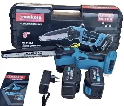 TMAKOTA MOTOSEGA a Batteria 8“Makota 68V 6000mah Con 2Batterie+ Serbatoio Olio| Potenta