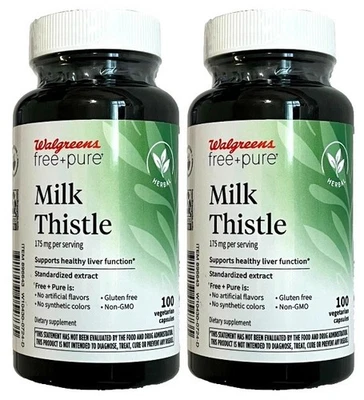 Walgreens Free+Pure Milk Thistle 175mg Hígado Saludable 100 Ct - (Lote 3) Foto 1 de 4