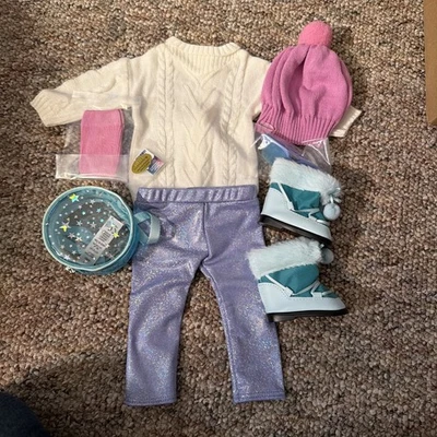 Muñeca American Girl Corrine’s Meet traje y accesorios y pijamas de coco y faisán  Foto 1 de 2