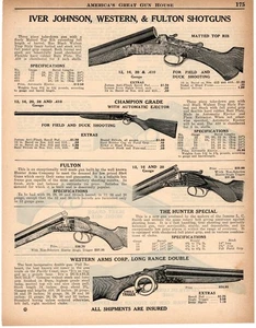 1937 Print Ad Iver Johnson Champion, Hunter Arms Fulton, Western Arms Shotgun - Picture 1 of 2
