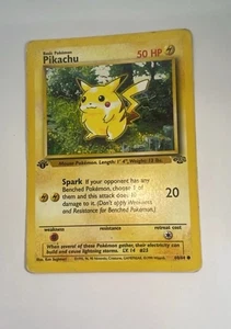 Pokemon Card Jungle 1ª Edición Común: Pikachu 60/64 HP 50 Spark LV 14 #25 De Colección - Imagen 1 de 5