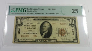 1929 PMG VF25 - La Grange Texas National Currency $20 Twenty Dollar Note #58069F - Picture 1 of 3