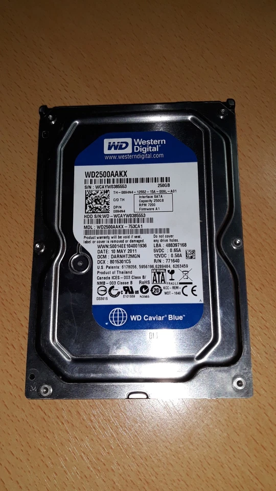 Hard Drive WD2500AAKX 250Gb SATA 7200RPM - Image 1 of 1
