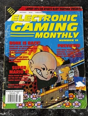 EGM #19 February 1991 Electronic Gaming Monthly Magazine BONK SUPER MARIO!! - Image 1 of 4