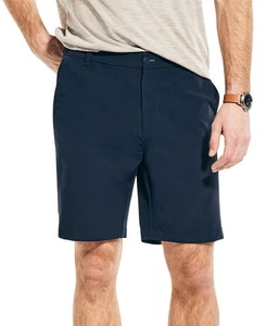 Nautica Men's Slim Fit Navtech Active Stretch 8.5" Flat-Front Shorts Navy-40 - Picture 1 of 3