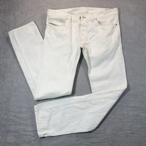 Diesel Jeans Men 34x34 White Safado 0811G Slim Straight Button Fly Preppy School - Picture 1 of 14
