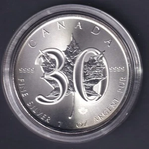 MONEDA CANADA 2018 - 5 DOLLARS 30 ANIVERSARIO - 1 OZ FINE SILVER PROOF - Picture 1 of 2