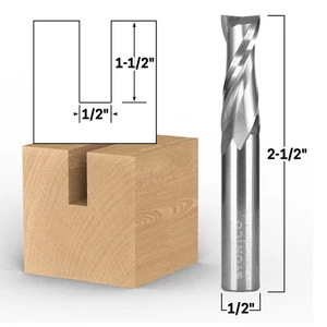 1/2" Dia. 2 Flute Upcut End Mill CNC Router Bit - 1/2" Shank - Yonico 31265-SC - Picture 1 of 1