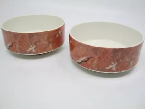 2 Pcs Villeroy & Boch Siena Soup Cereal Bowls 4 3/4 Inch Porcelain Orange Marble - Picture 1 of 4