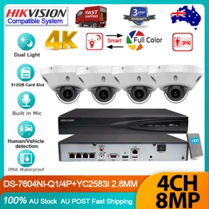 AU Hikvision 8MP 4CH CCTV System 4K 8MP ColorVu Dual-light PoE IP Camera Mic Kit - Picture 1 of 27