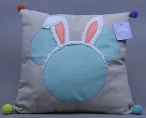 Disney 16x16 Mickey Mouse Kunstleinen Hase Ohr Ostern Überwurf Kissen Neu mit Etikett - Bild 1 von 2